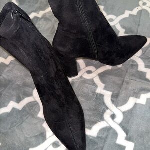 Aldo Black Suede Heeled Boots